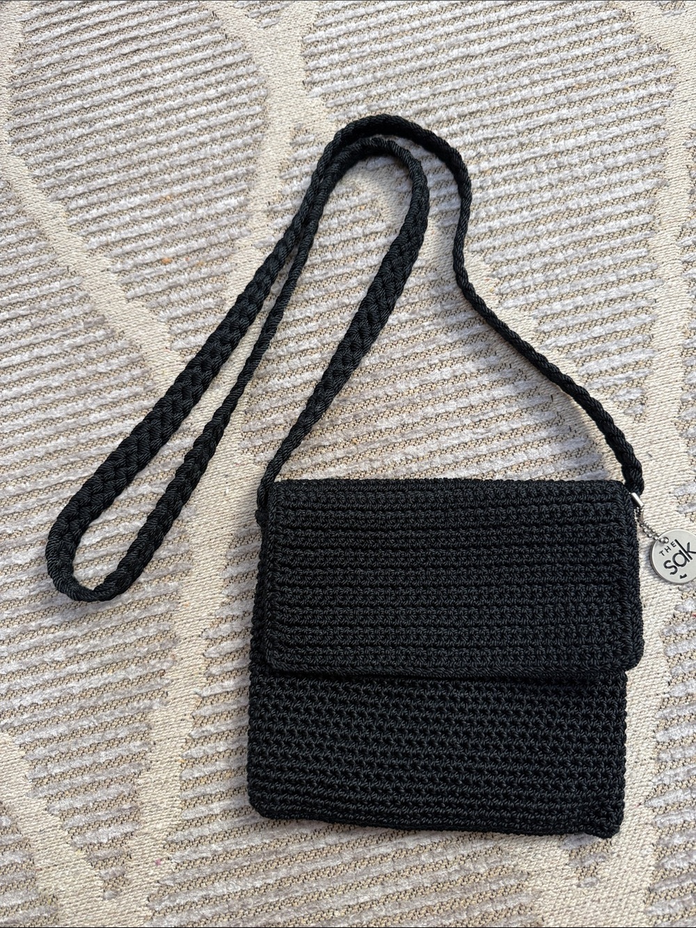 The Sak Black Crochet Crossbody Bag